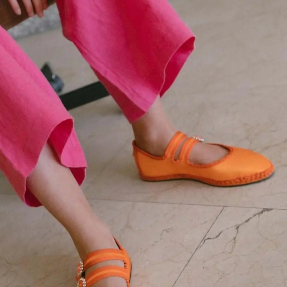 Sveti Stefan Women's Double Lace Beach Flat in Orange Size US 10  EU 41 NIB - Picture 8 of 14